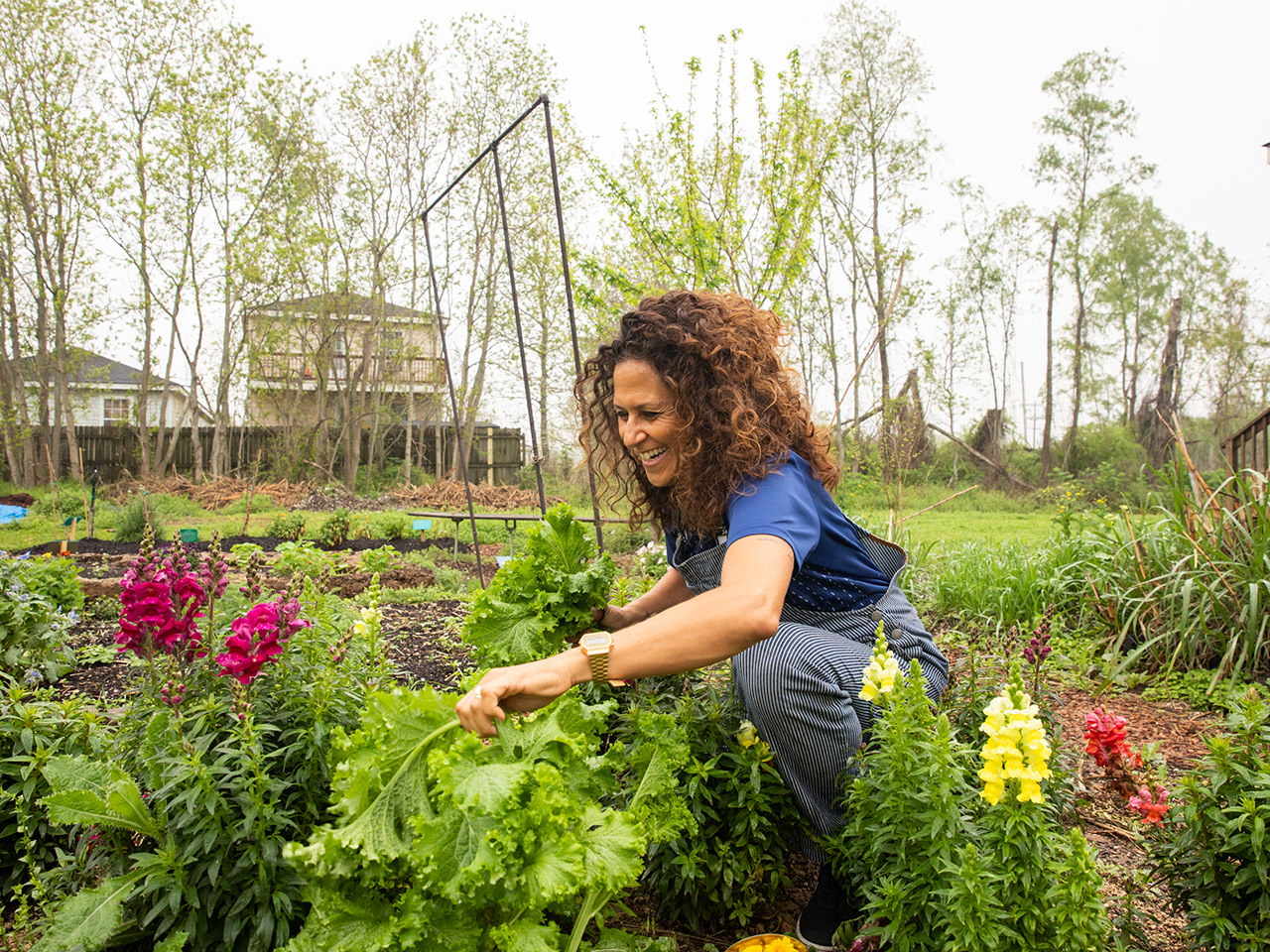 jackie sumell working in the garden